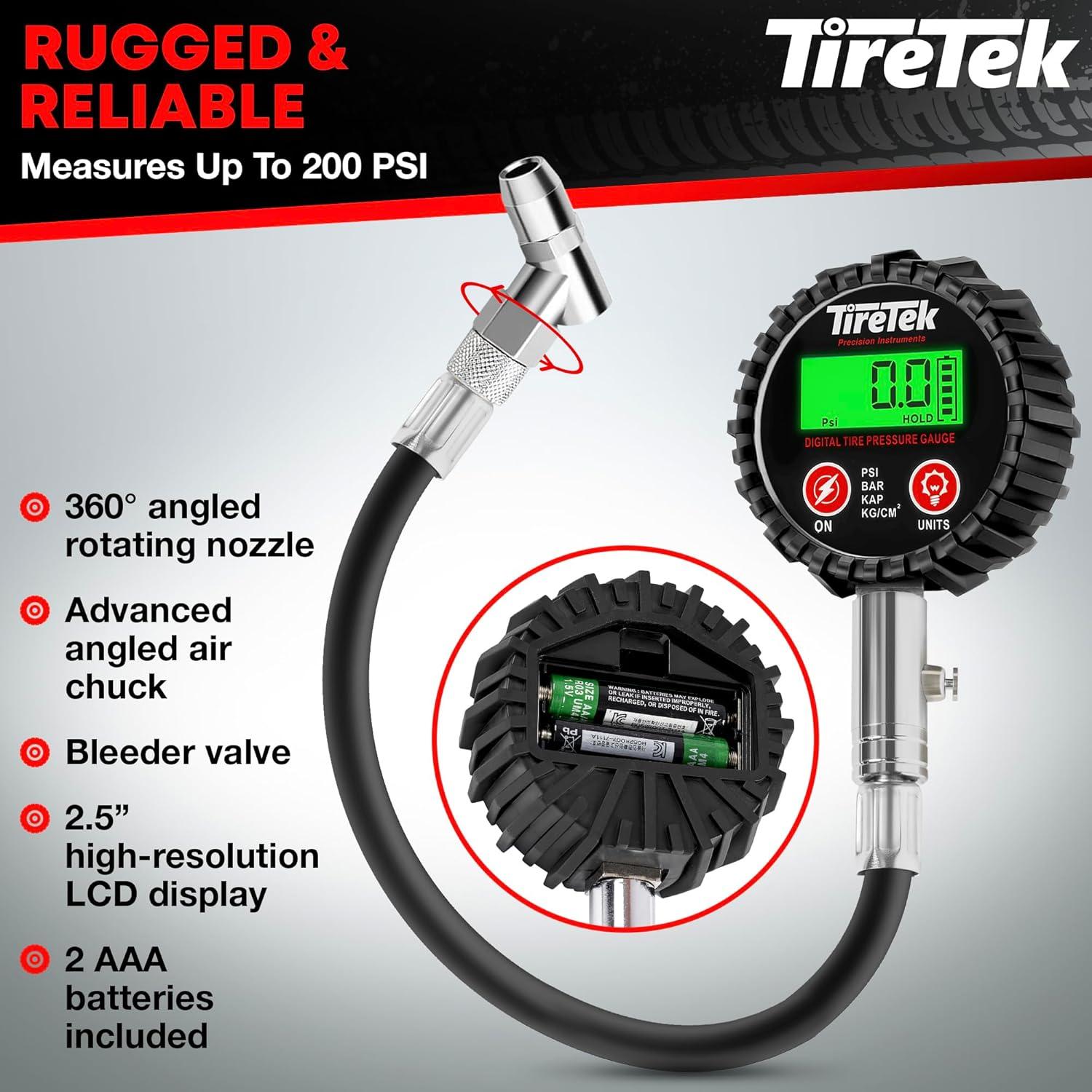 Medidor Digital de Presión de Neumáticos TIRETEK 200 PSI
