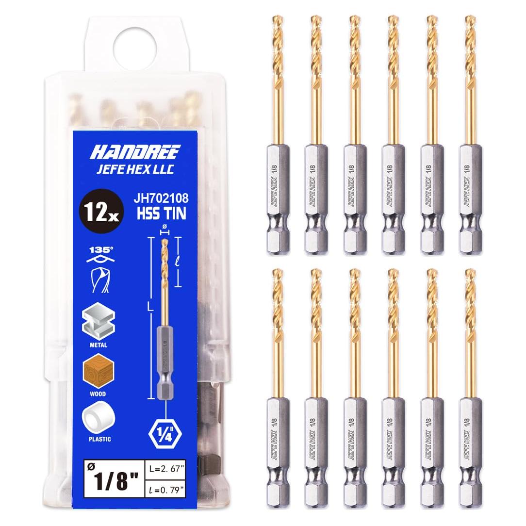 Brocas HSS de Titanio 1.59mm Hexagonal 12 PCS Jefe Hex