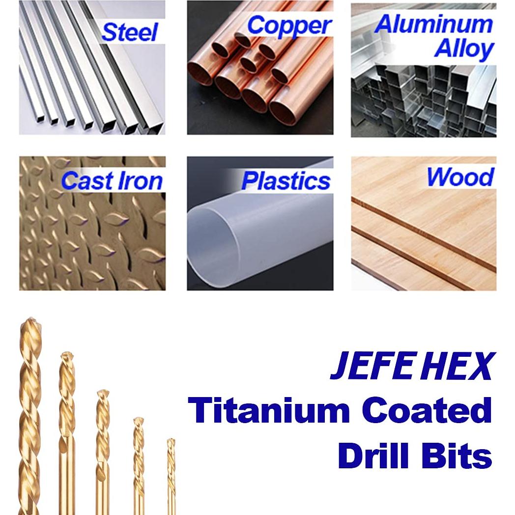 Brocas HSS de Titanio 1.59mm Hexagonal 12 PCS Jefe Hex