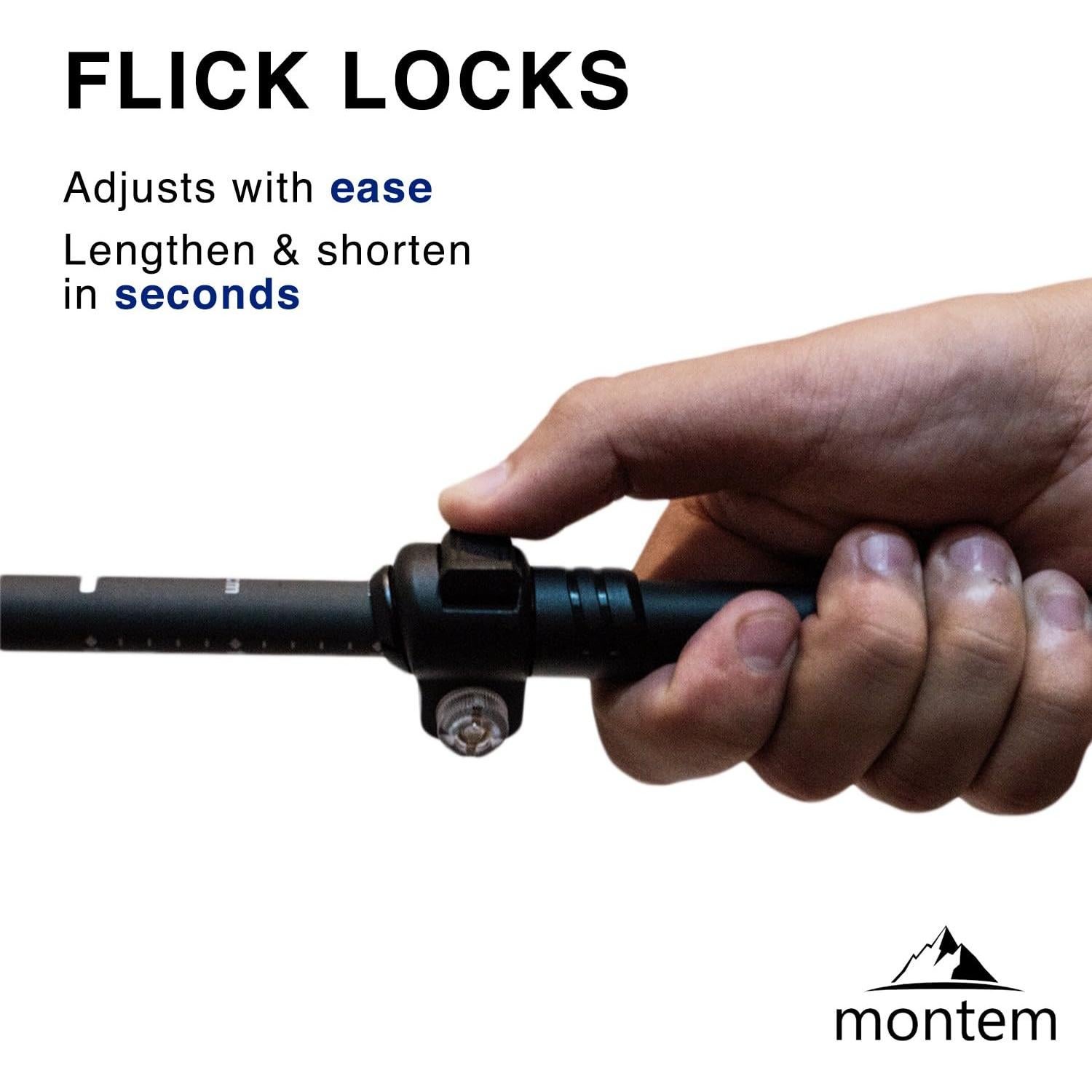 Bastones de Trekking Montem Ultra Fuerte Plegables 2 Unidades