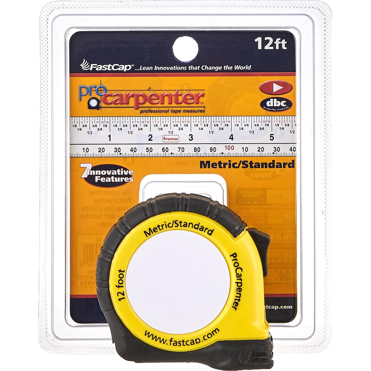 Fastcap PMS-12 12-Foot Metric/Standard Measuring Tape & PSSP16 16 Pad Standard Story Pole Measuring Tape