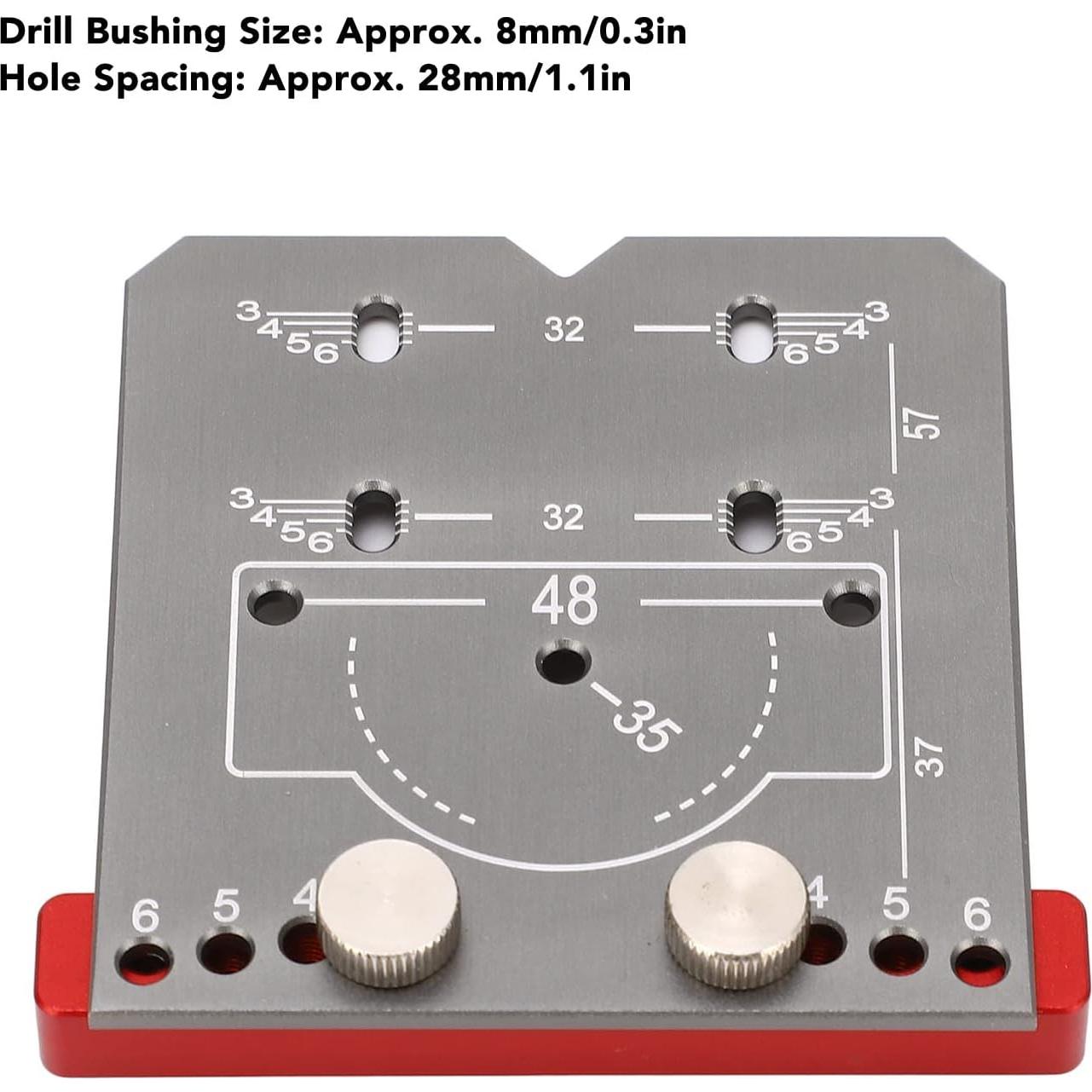 Localizador de Agujeros para Bisagras Yosoo 20cm Aluminio Mate