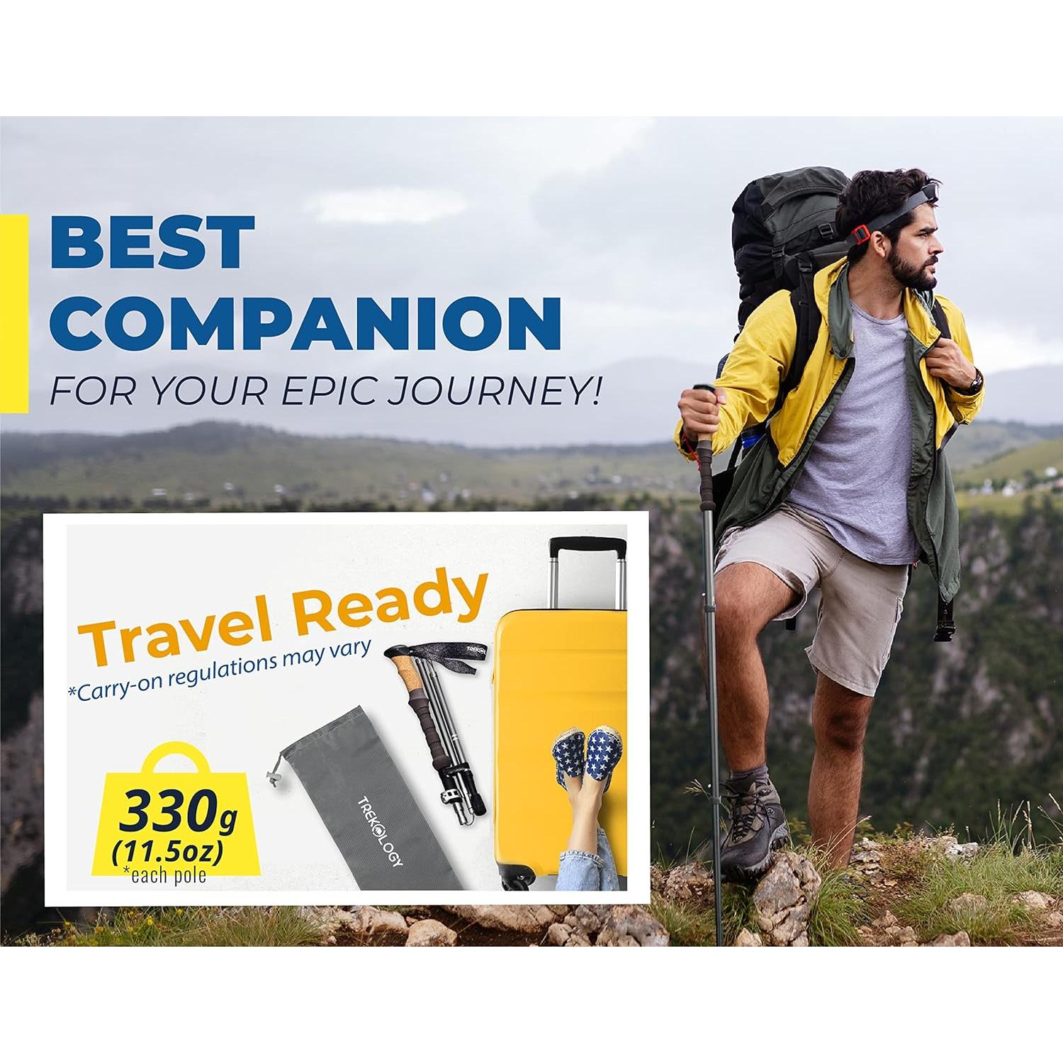 Bastones de Senderismo TREKOLOGY Trek-Z Plegables 130 cm Aluminio