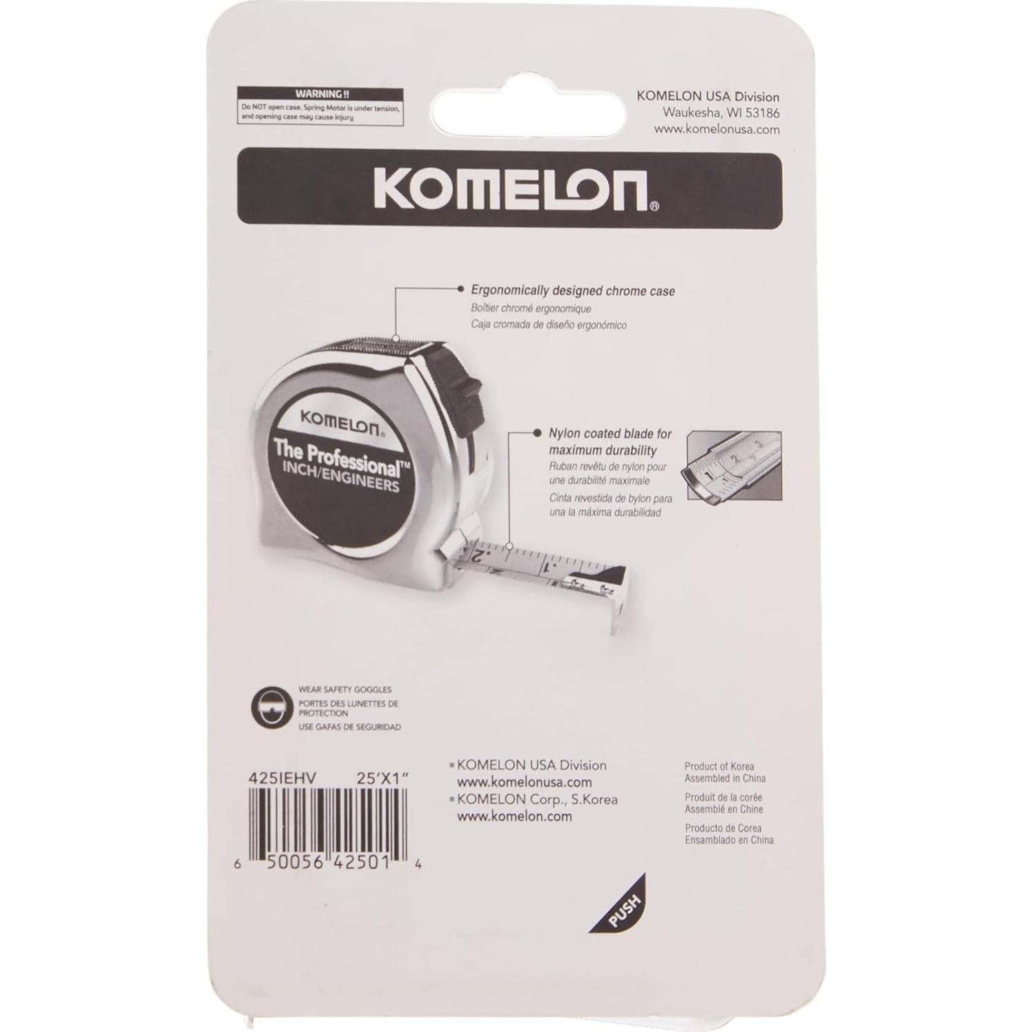 Cinta Métrica Profesional Komelon 425IEHV 7.62m Alta Visibilidad