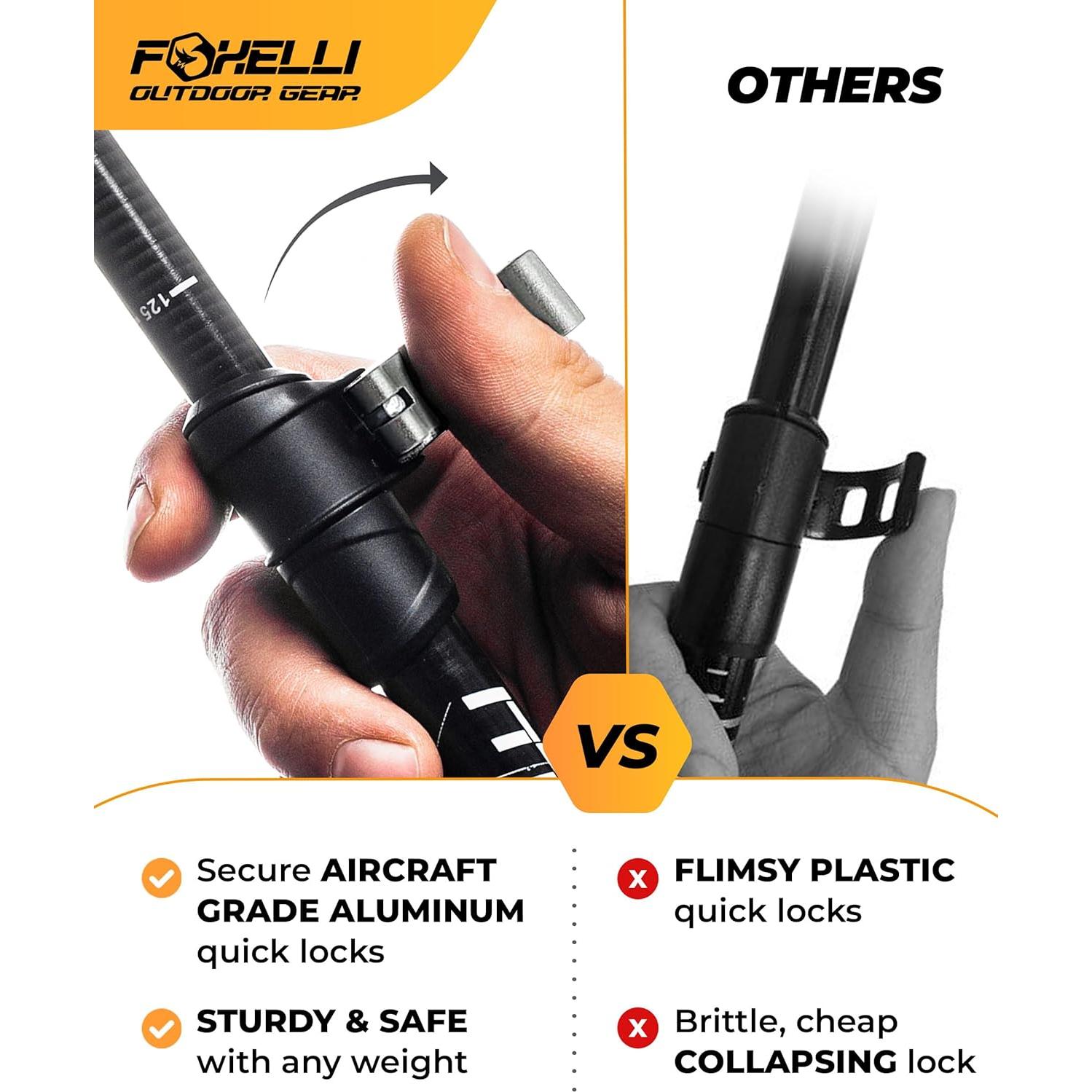 Bastones de Senderismo Foxelli Plegables de Aluminio 2 Pzas