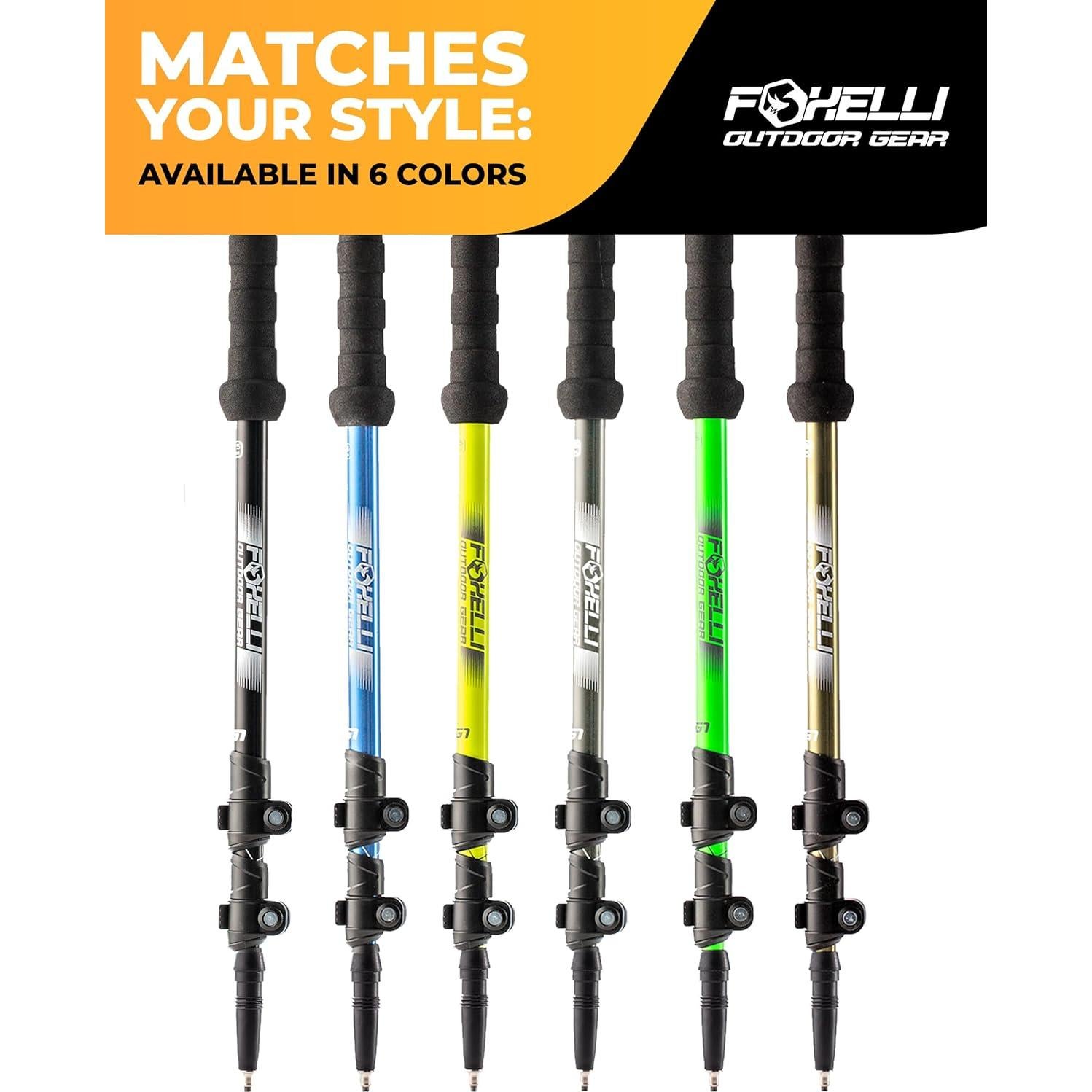 Bastones de Senderismo Foxelli Plegables de Aluminio 2 Pzas