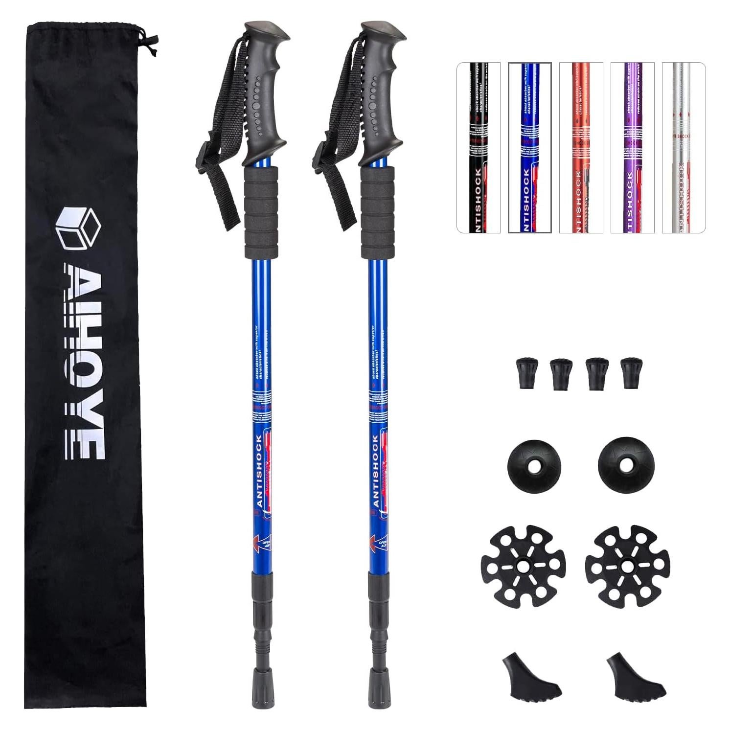 Bastones de Senderismo Aihoye Plegables Antichoque 2 Unidades