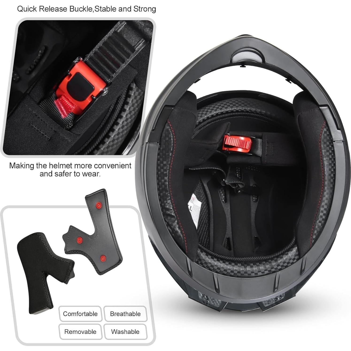 Casco Modular Flip-Up SPARK JMK-2025 Doble Visor Negro Mediano