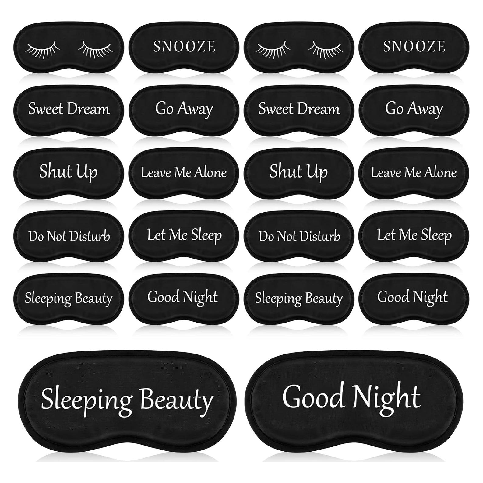 Eurzom 20 Piezas Máscaras de Sueño Ajustables para Ojos - Negro