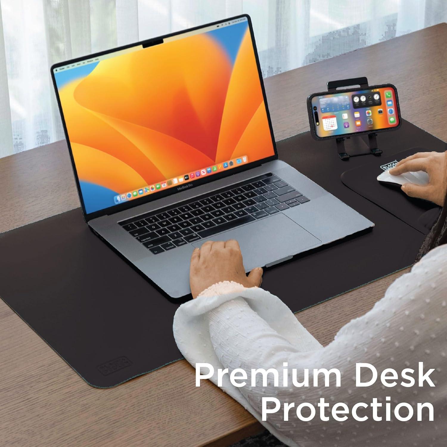 Alfombrilla de Escritorio Black+Decker Cuero Sintético 33x61cm