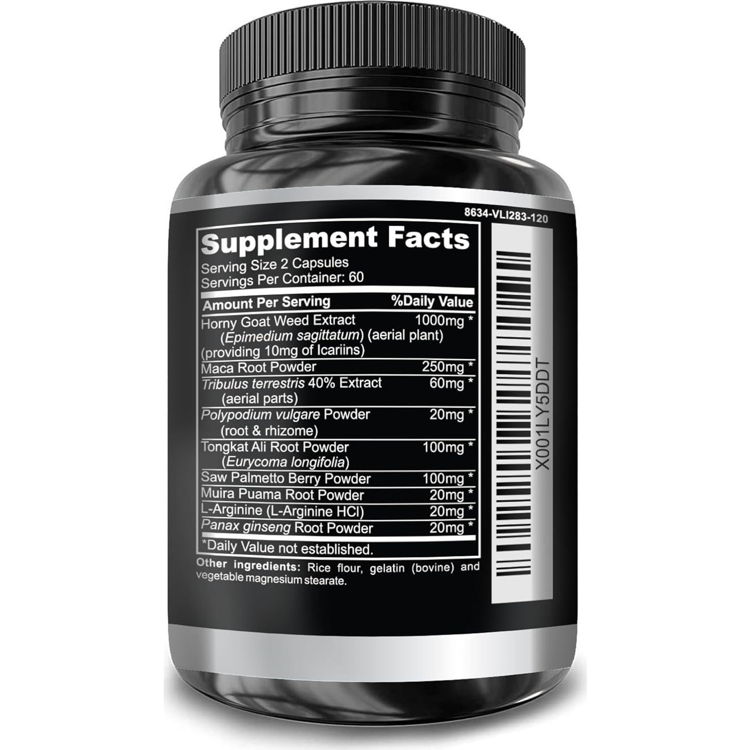 Suplemento Energizante Hierba de Cabra Horny Dr. Martin 120 Cápsulas