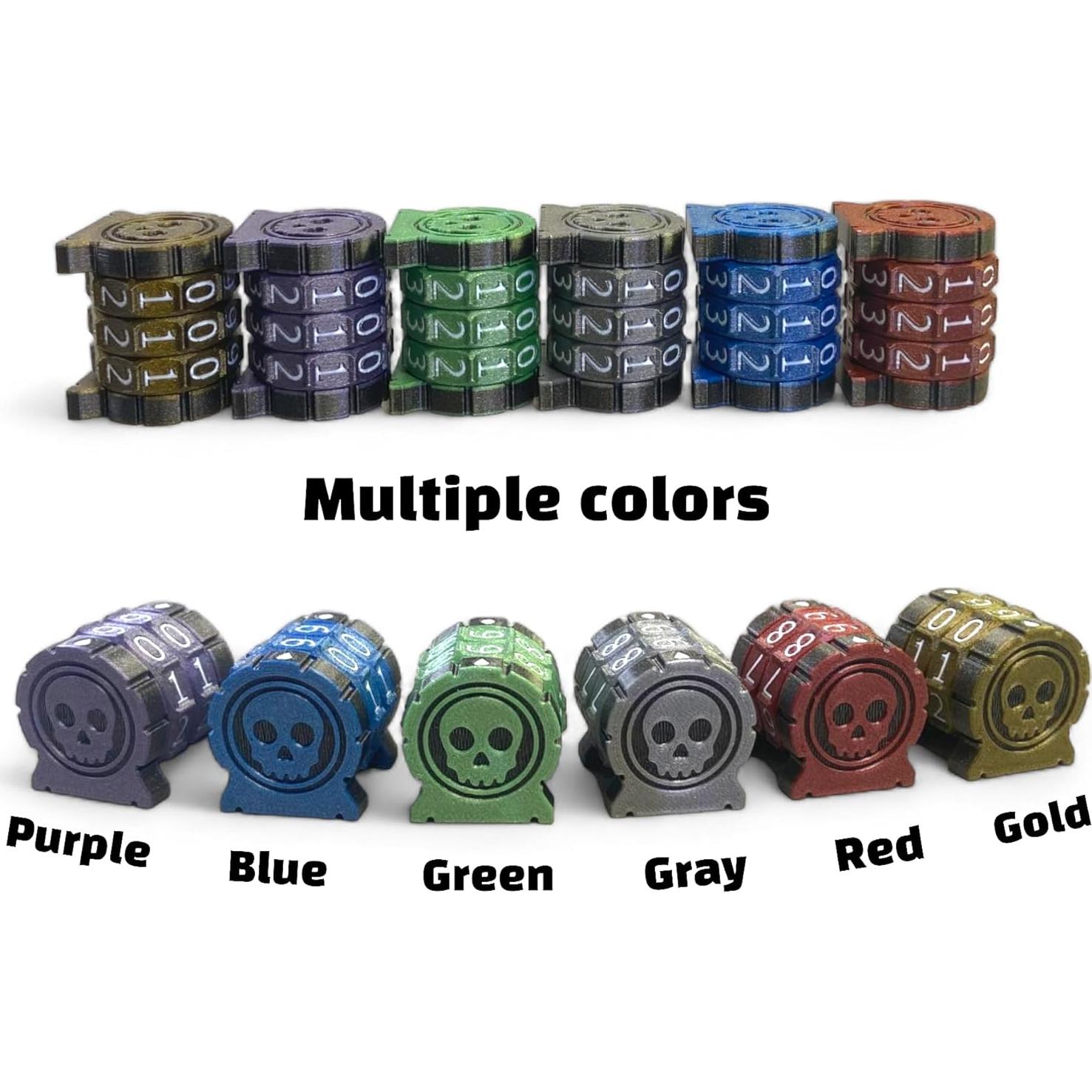 Contador de Vida Lixusia para Juegos de Mesa - 2 Anillos Azules