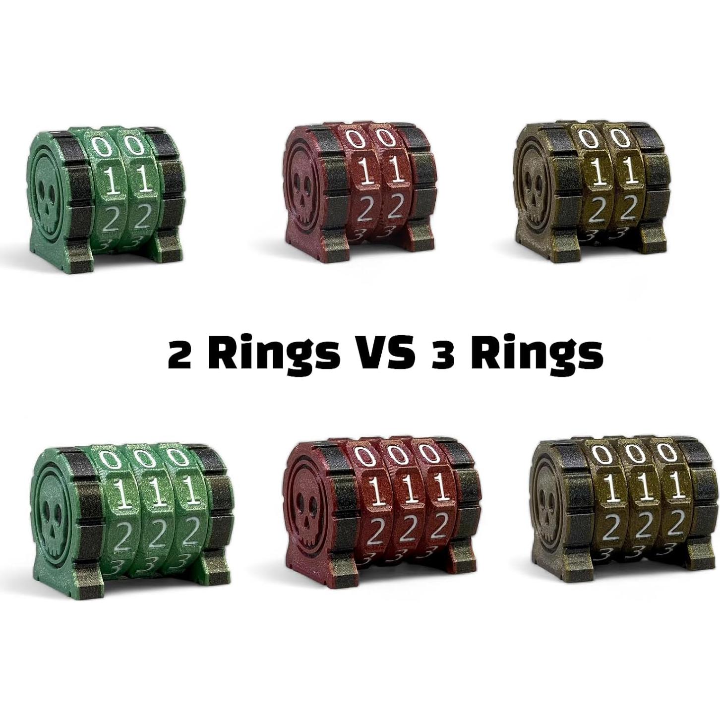 Contador de Vida Lixusia para Juegos de Mesa - 2 Anillos Azules