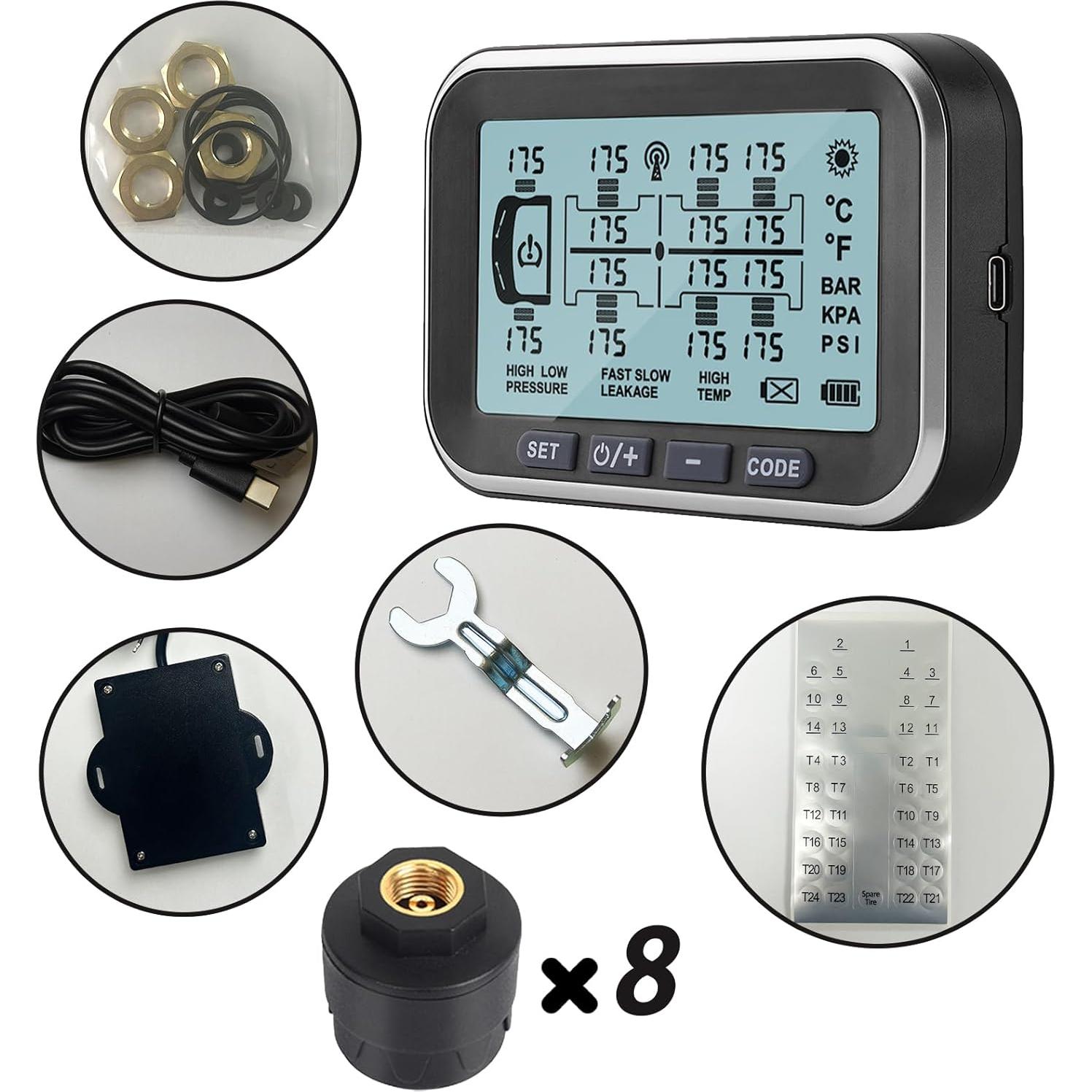 Monitoreo de Presión de Neumáticos Tyona TM6 8 Sensores