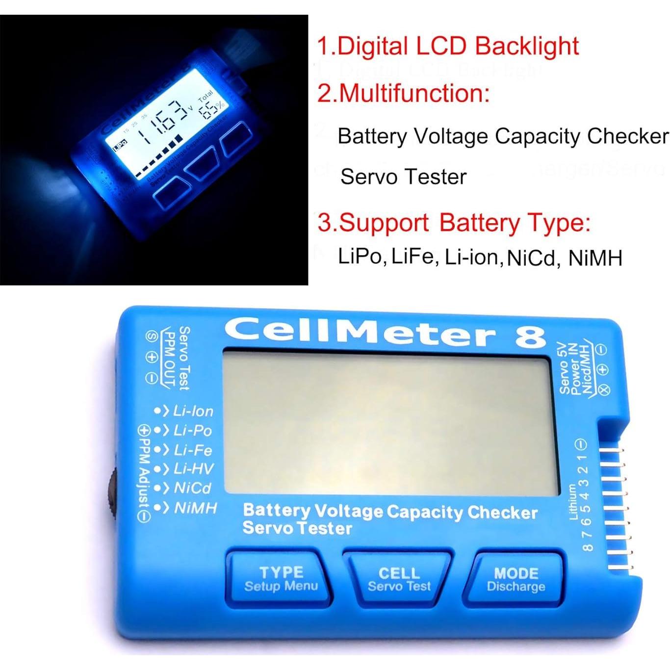 Comprobador de Batería Digital Langtu Cellmeter 8 en 1