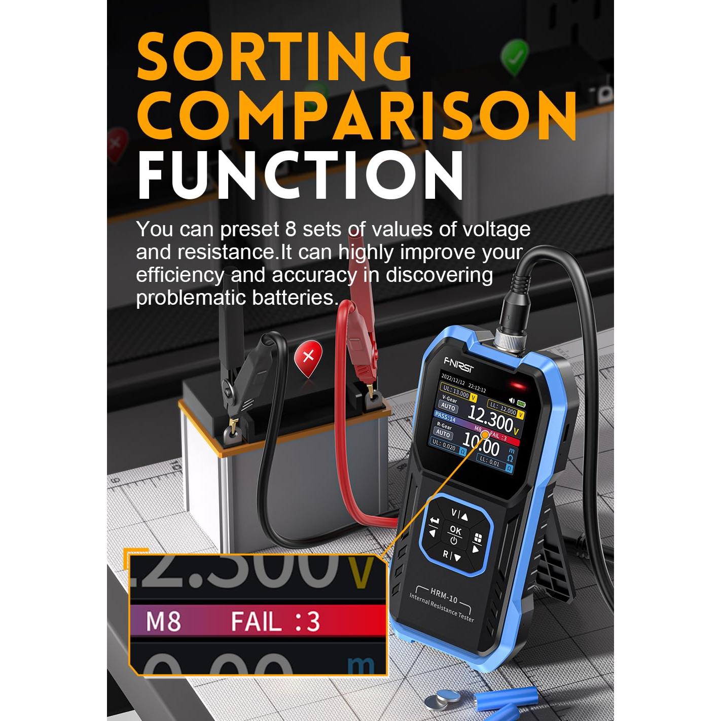 Probador de Baterías FNIRSI HRM-10 con Medición Kelvin