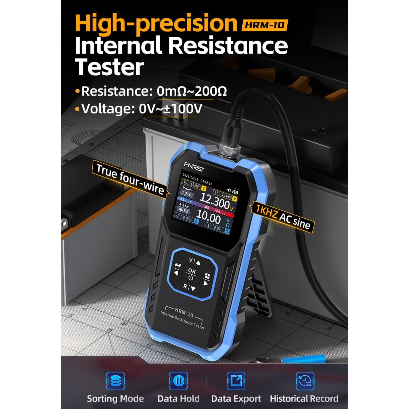 Probador de Baterías FNIRSI HRM-10 con Medición Kelvin