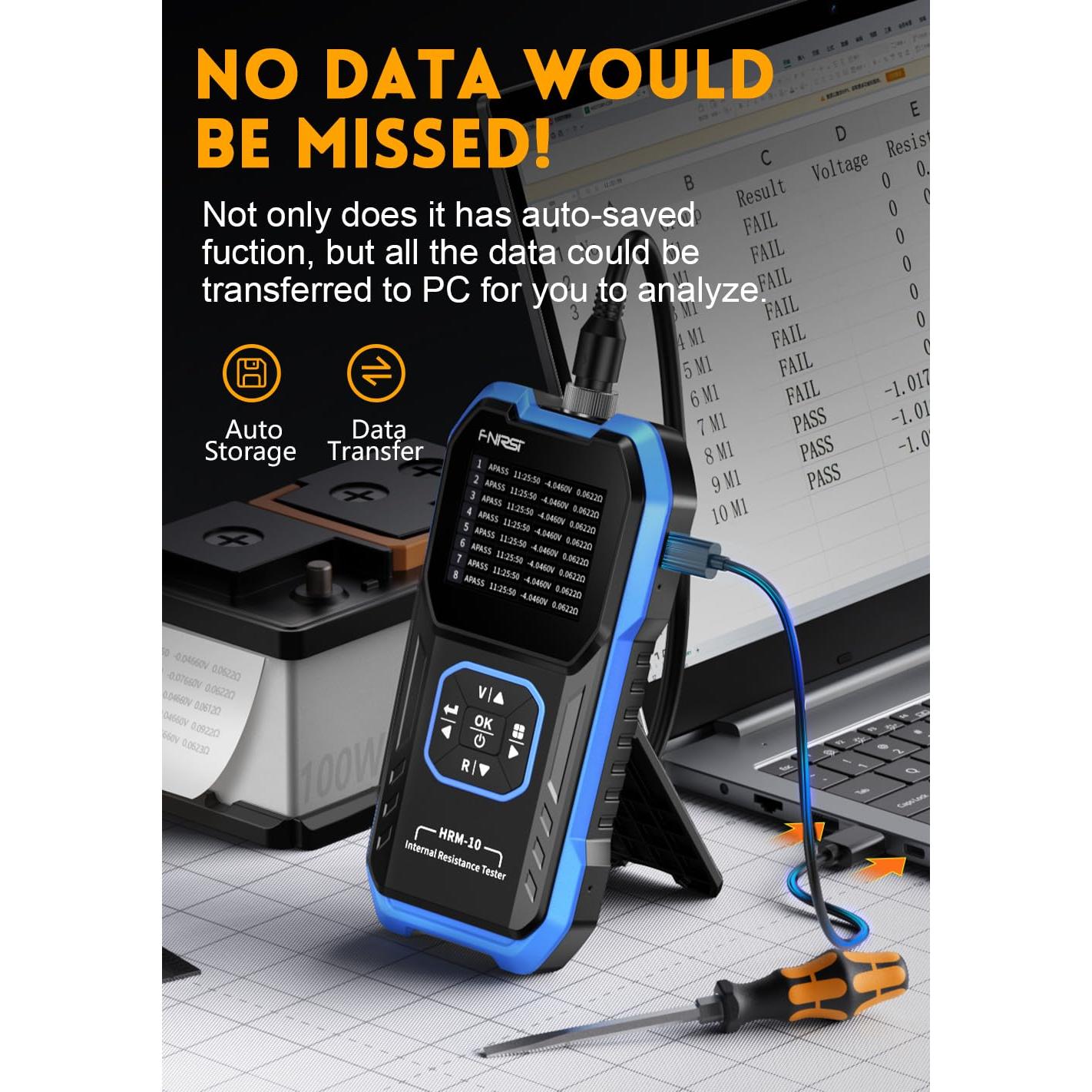 Probador de Baterías FNIRSI HRM-10 con Medición Kelvin