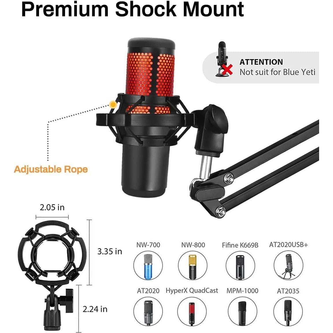 Soporte de micrófono Luling Arts LA20 con filtro pop y brazo ajustable