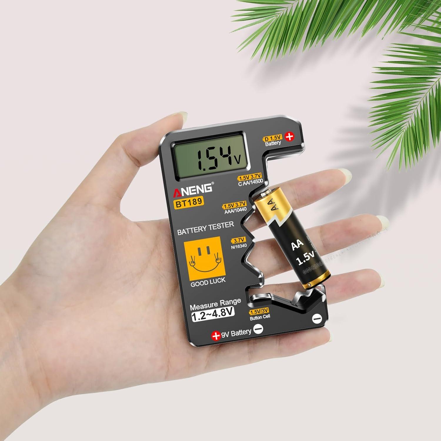 Probador de Baterías ANENG BT189 LCD Universal Compacto