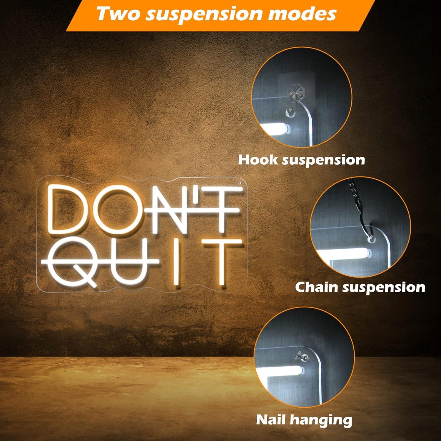 Letrero Neon No Te Rindas YIKBIK 23x40 cm USB Ajustable