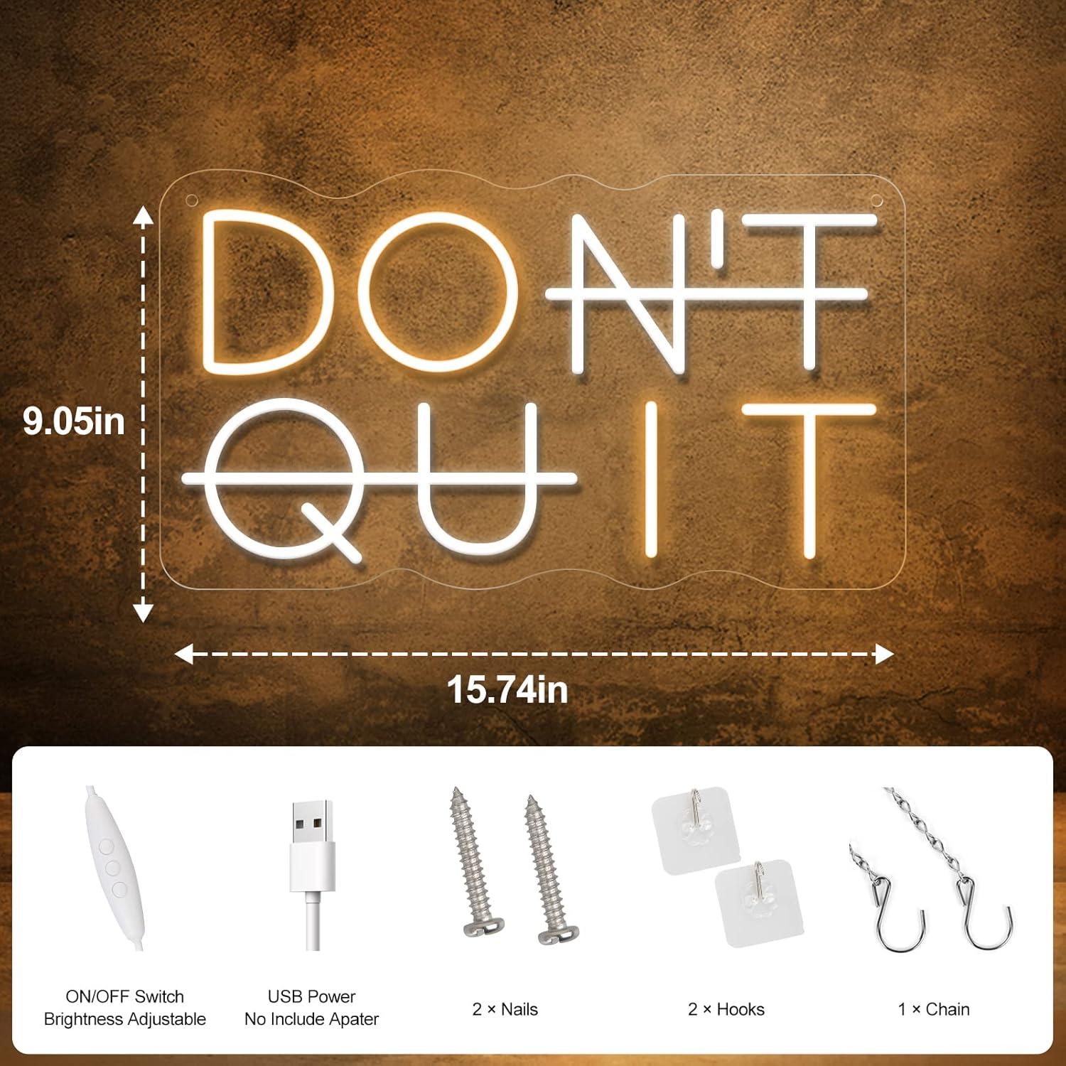 Letrero Neon No Te Rindas YIKBIK 23x40 cm USB Ajustable