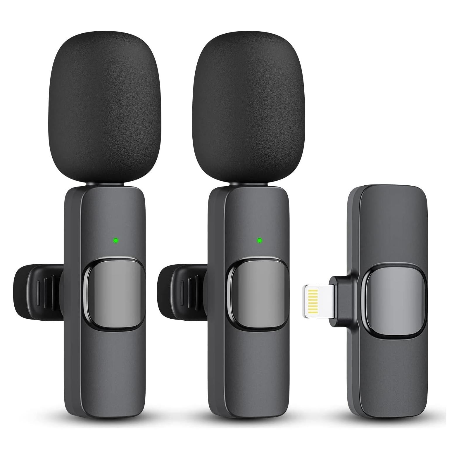 Paquete de 2 Micrófonos Lavalier Inalámbricos K1S para iPhone