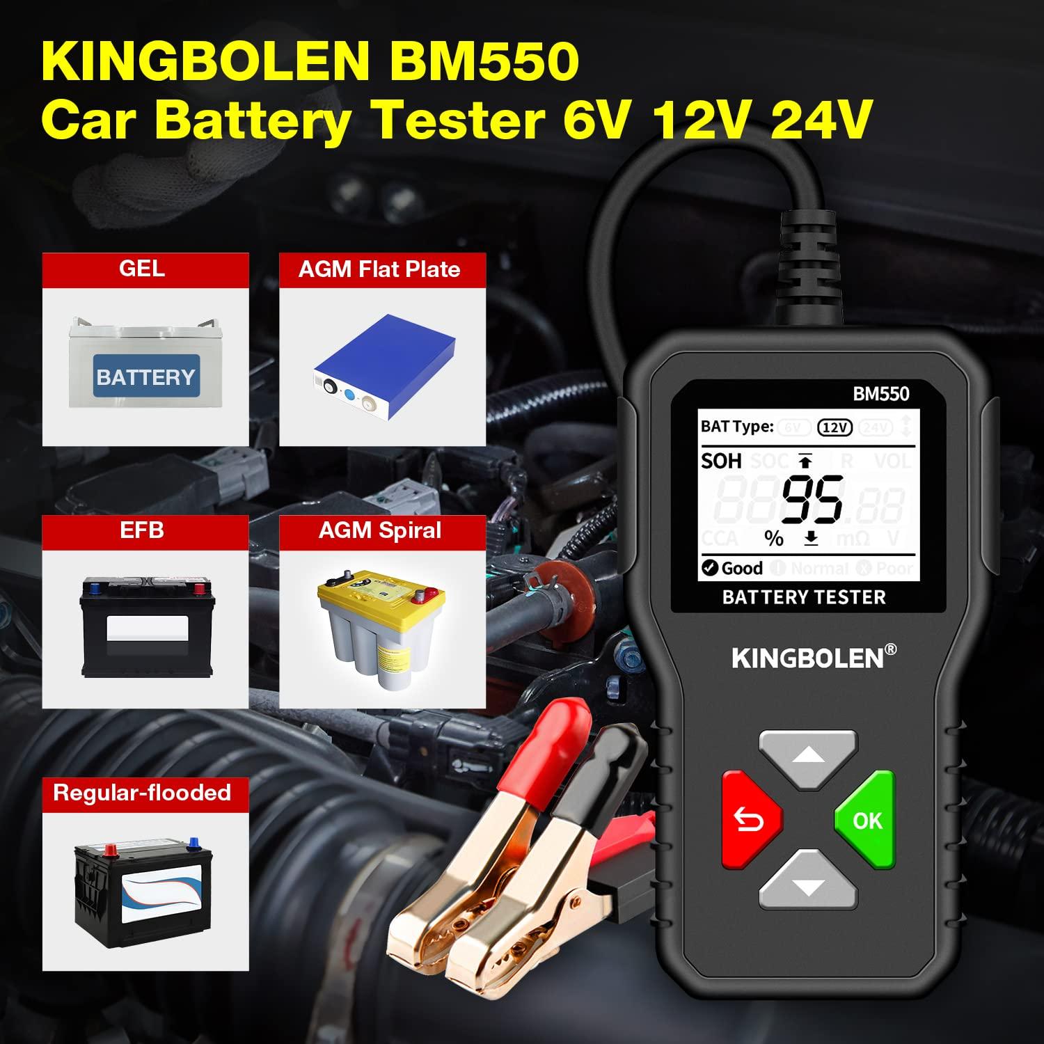 Probador de Batería KINGBOLEN BM550 6V 12V 24V CCA 100-2000