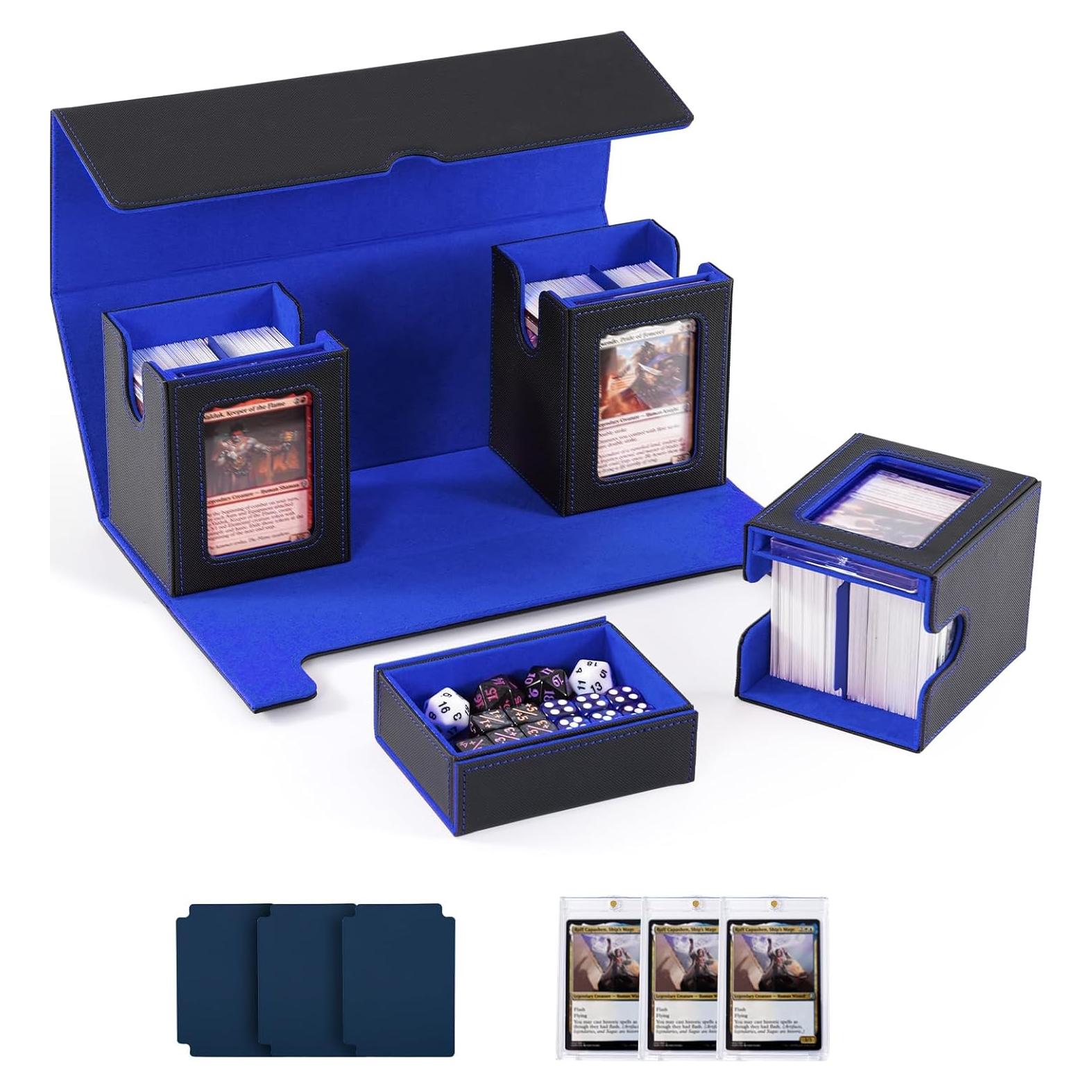 Caja de Barajas 4-en-1 Banloga para TCG - Negro y Azul