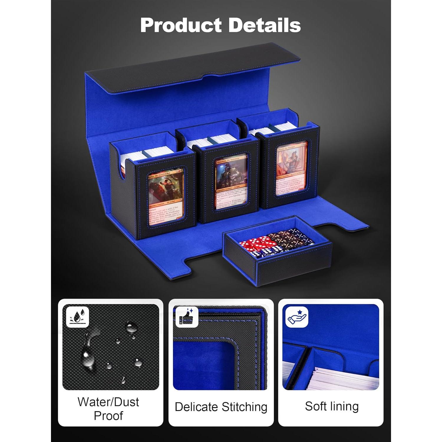 Caja de Barajas 4-en-1 Banloga para TCG - Negro y Azul