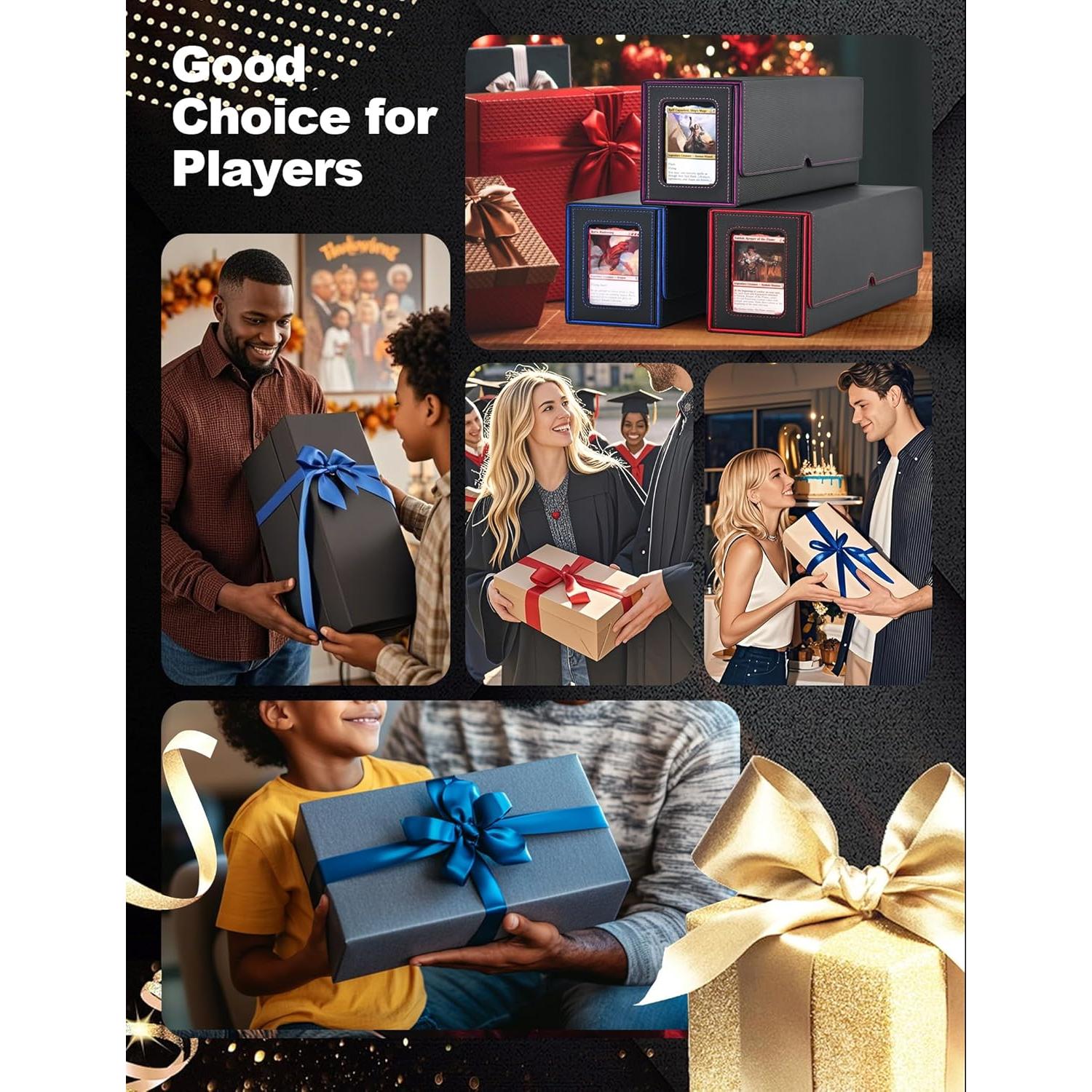 Caja de Barajas 4-en-1 Banloga para TCG - Negro y Azul