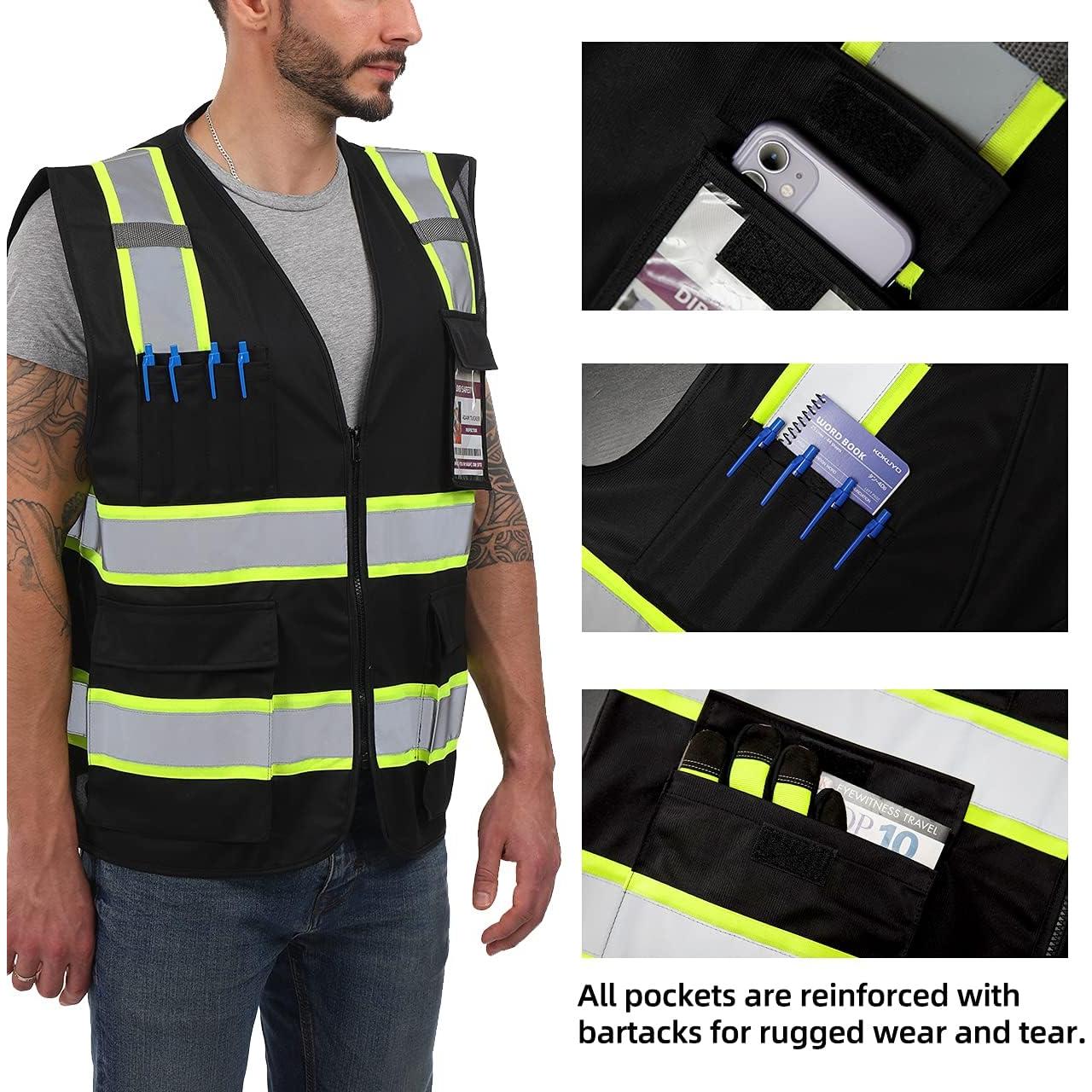 Chaleco Reflectante Dib Seguridad Alta Visibilidad Negro L