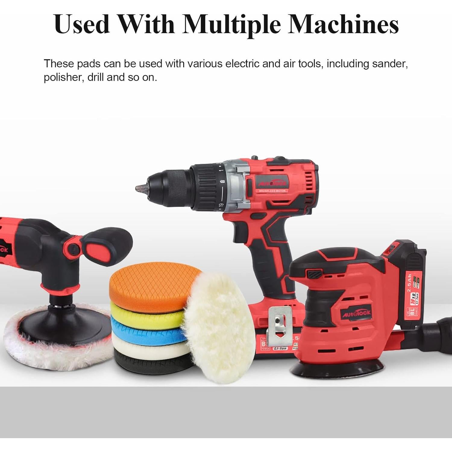 Autolock 3" Buffing Polishing Pads, 6Pcs 3.5 Inch 85mm Face for 3 Inch Backing Plate, Compound Buffing Sponge and Woolen Pads, Cutting Polishing Pad Kit for Car Buffer Compounding, Polish and Wax