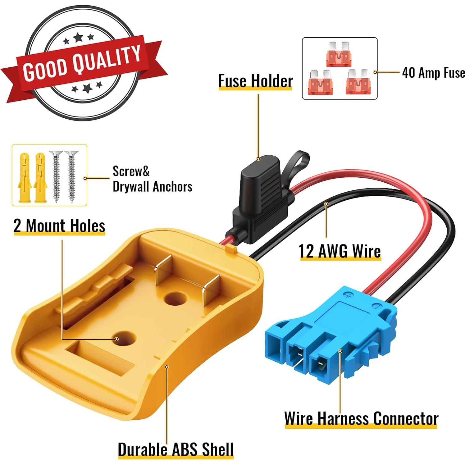 Adaptador de Batería Azocek para Peg-Perego 12V con Fusible