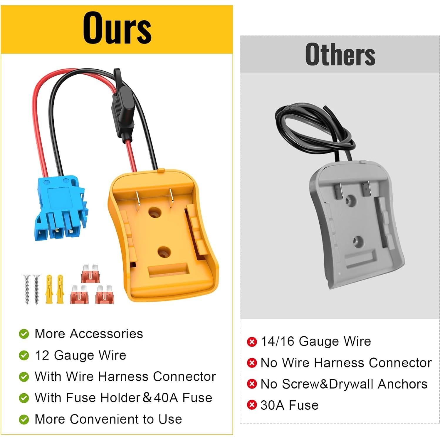 Adaptador de Batería Azocek para Peg-Perego 12V con Fusible
