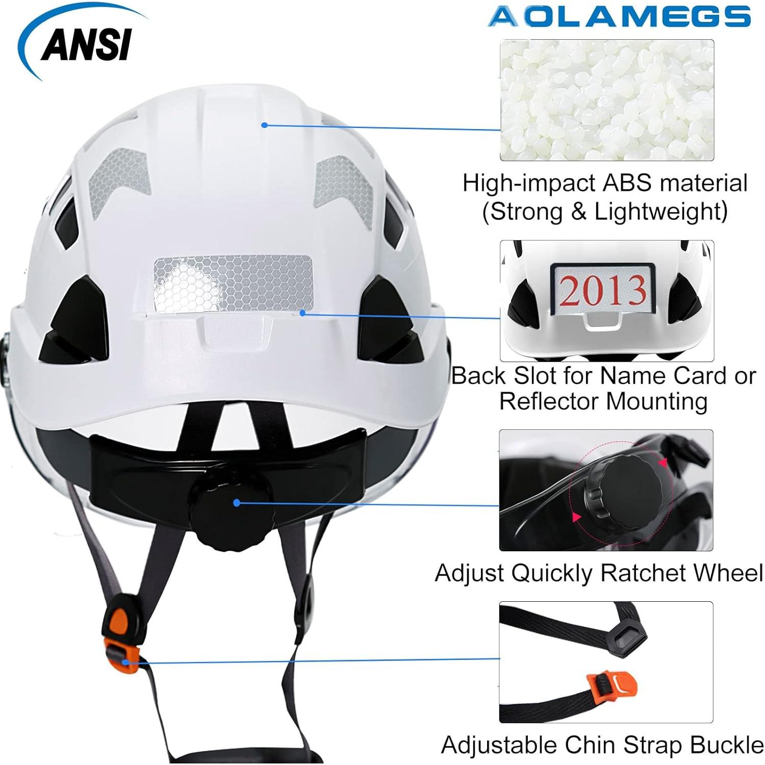 Casco de Construcción Aolamegs Blanco con Visera Ventilada