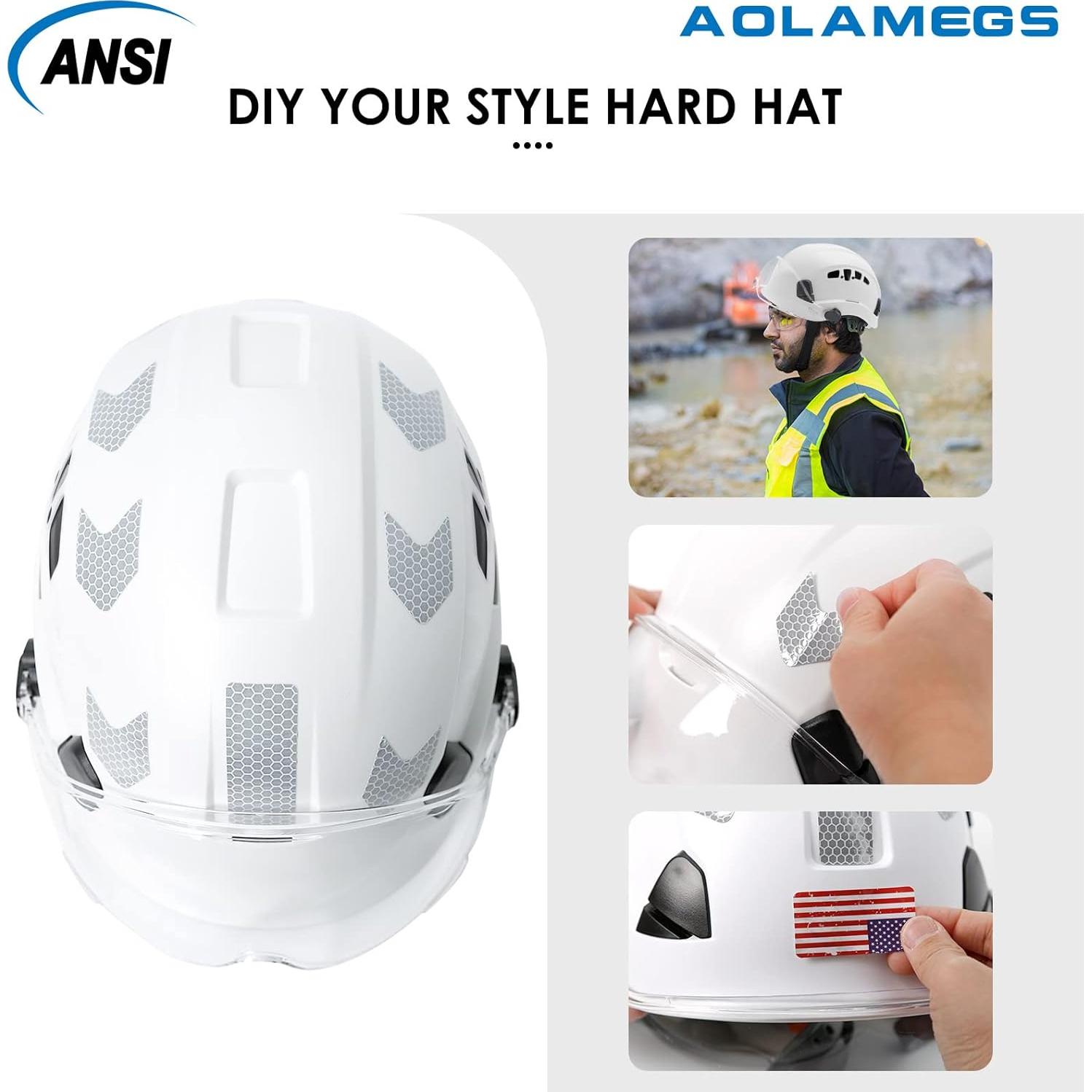 Casco de Construcción Aolamegs Blanco con Visera Ventilada