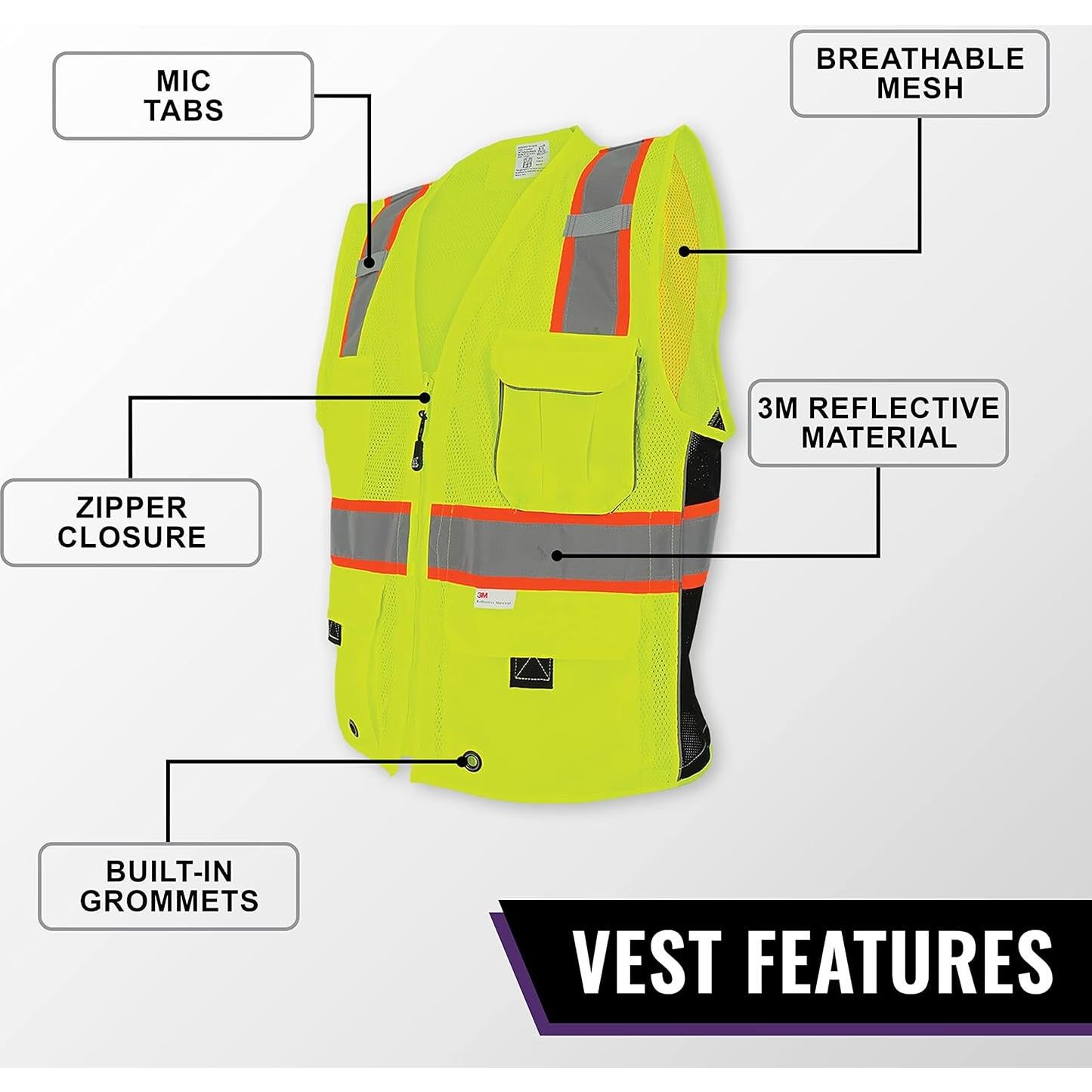 Chaleco de Seguridad Global Glove GLO-079 Amarillo Reflectante