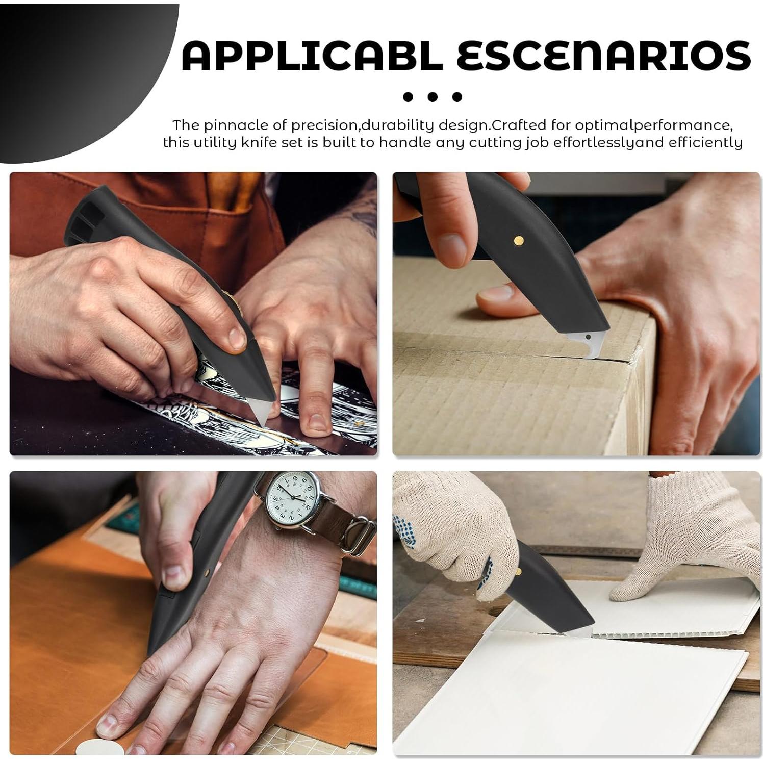 Cuchillo Utilitario de Techo Lizenoz 2PCS Hoja Fija Negra