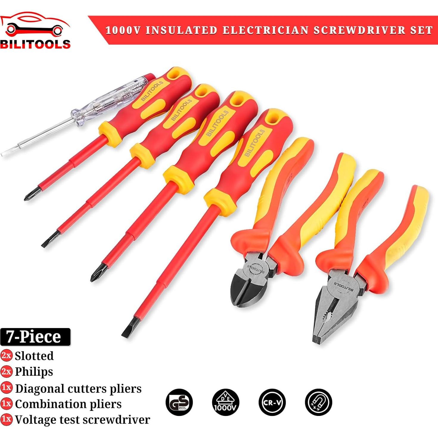 Kit de Herramientas Eléctricas Aisladas BILITOOLS 7 Piezas