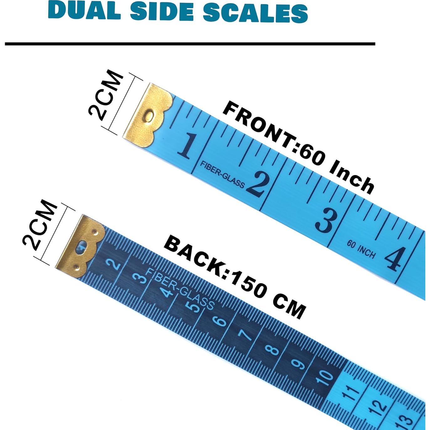 Paquete de 3 Cintas Métricas de Tela STAMI PLET 150 cm Azul