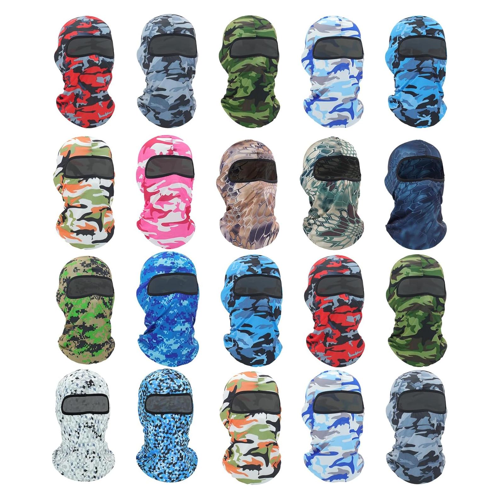 20 Piezas Máscara Balaclava UV para Esquí y Deportes