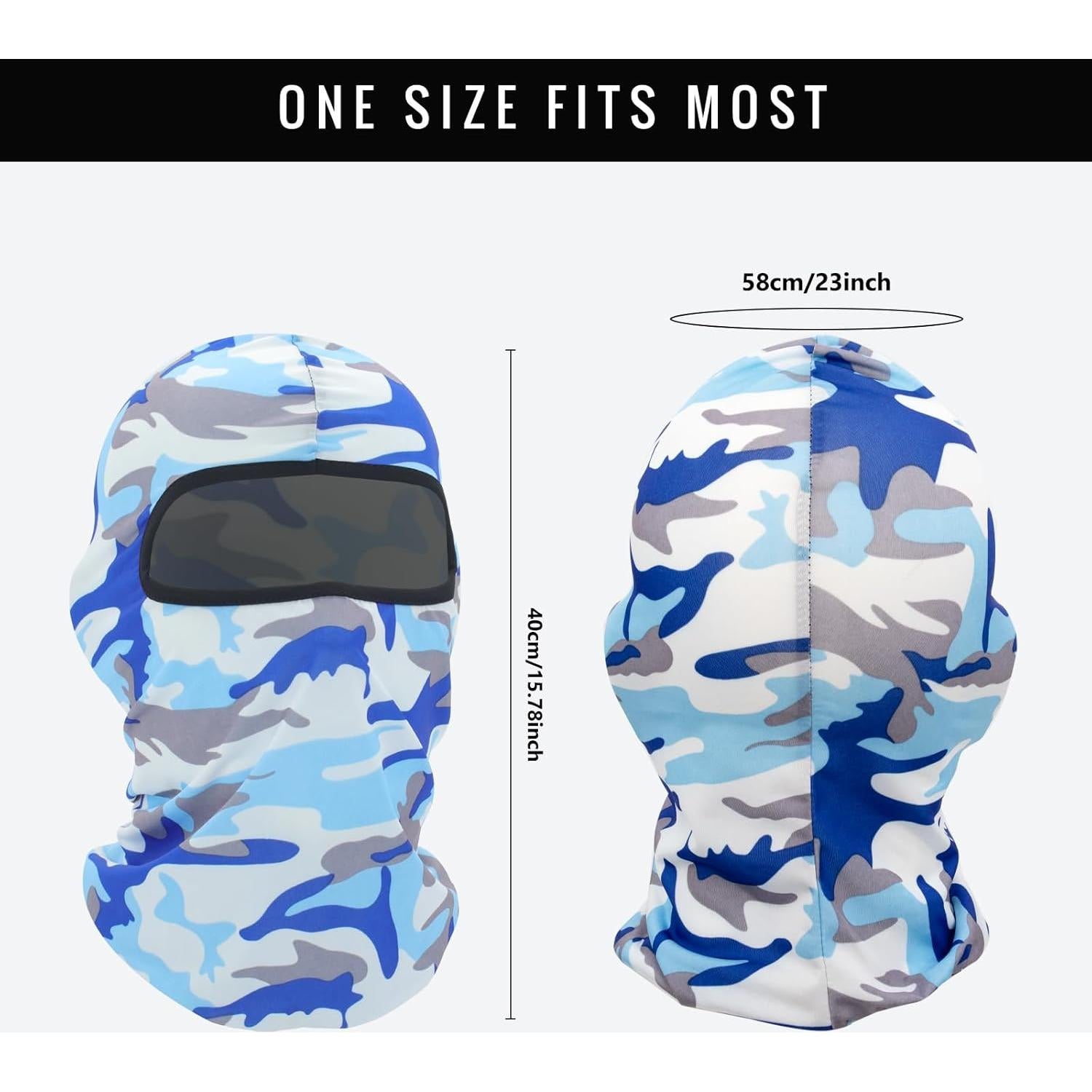 20 Piezas Máscara Balaclava UV para Esquí y Deportes