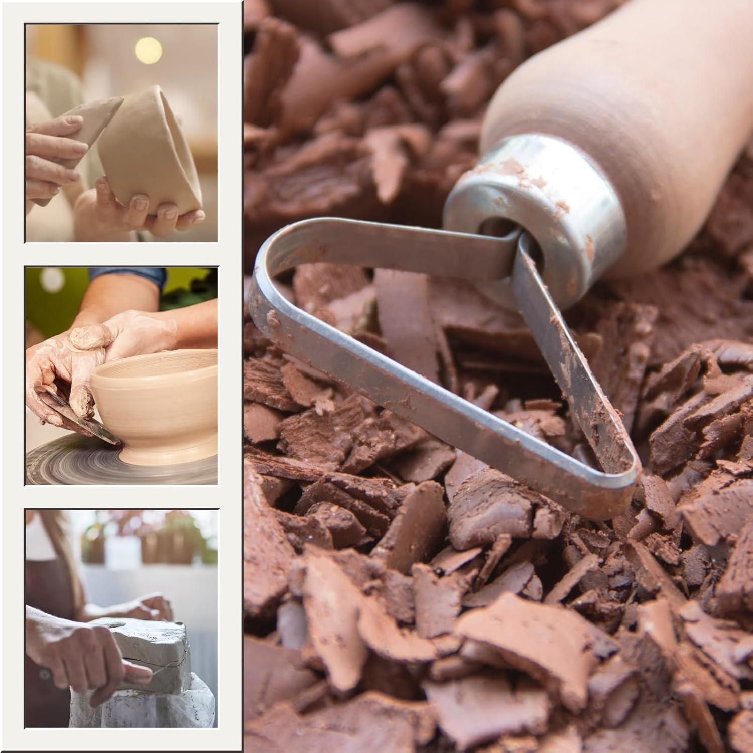 TEMONTIAN Pottery Tool Kit，Clay Sculpting Tools,43 Pcs Double Sided Pottery Wheel Tools for Adults，Pottery Carving Tools，Pottery Kiln Tools at Home，Ceramics Tools Set with Carrying Case Bag and Apron