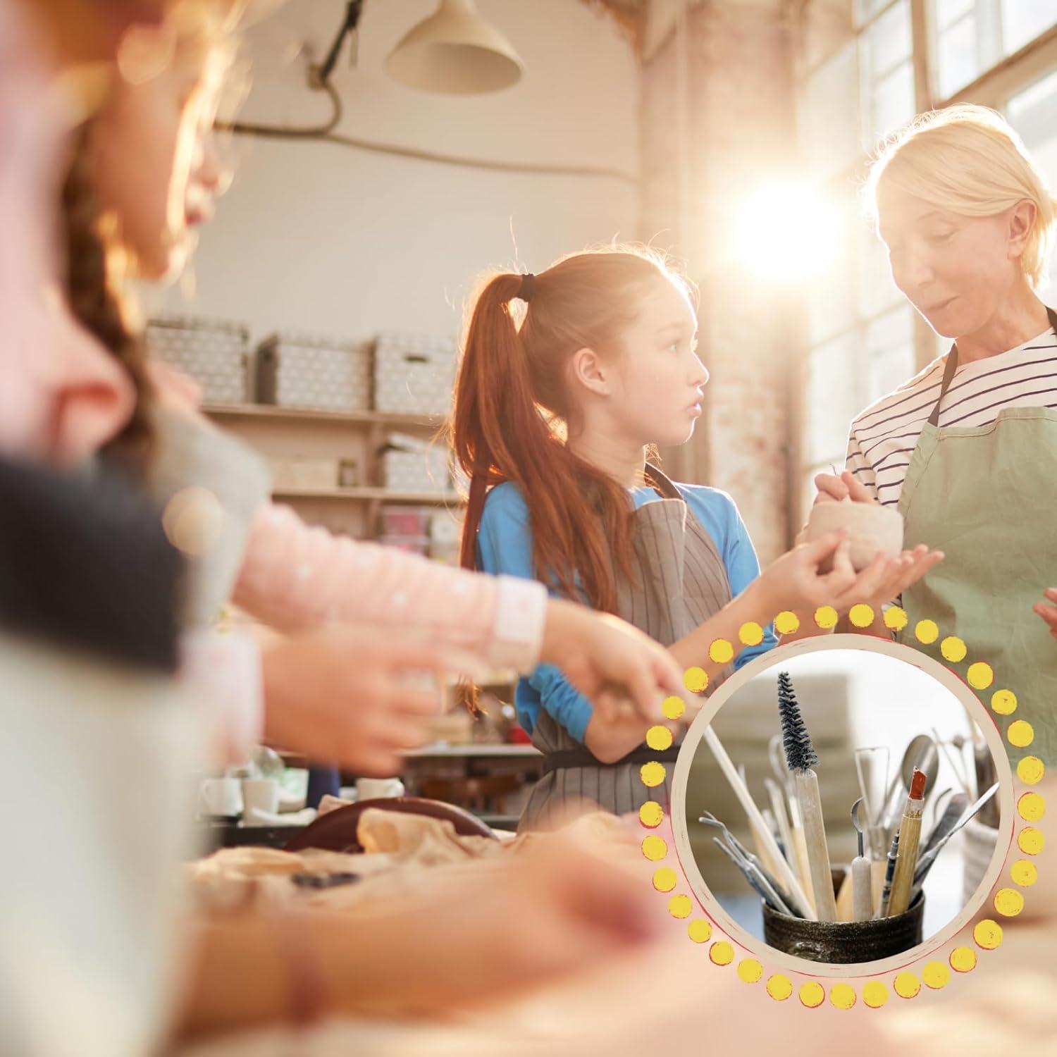 TEMONTIAN Pottery Tool Kit，Clay Sculpting Tools,43 Pcs Double Sided Pottery Wheel Tools for Adults，Pottery Carving Tools，Pottery Kiln Tools at Home，Ceramics Tools Set with Carrying Case Bag and Apron