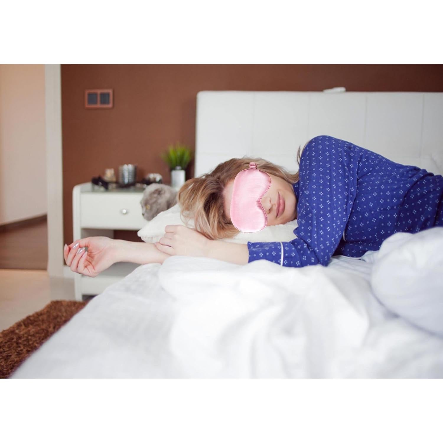 Máscara para dormir LMGERBUD suave y cómoda - Rosa