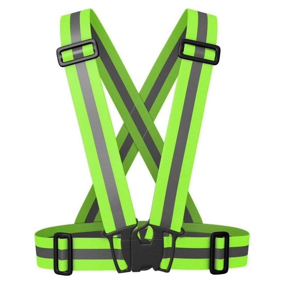 Chaleco Reflectante AISIBO Ajustable Alta Visibilidad Verde