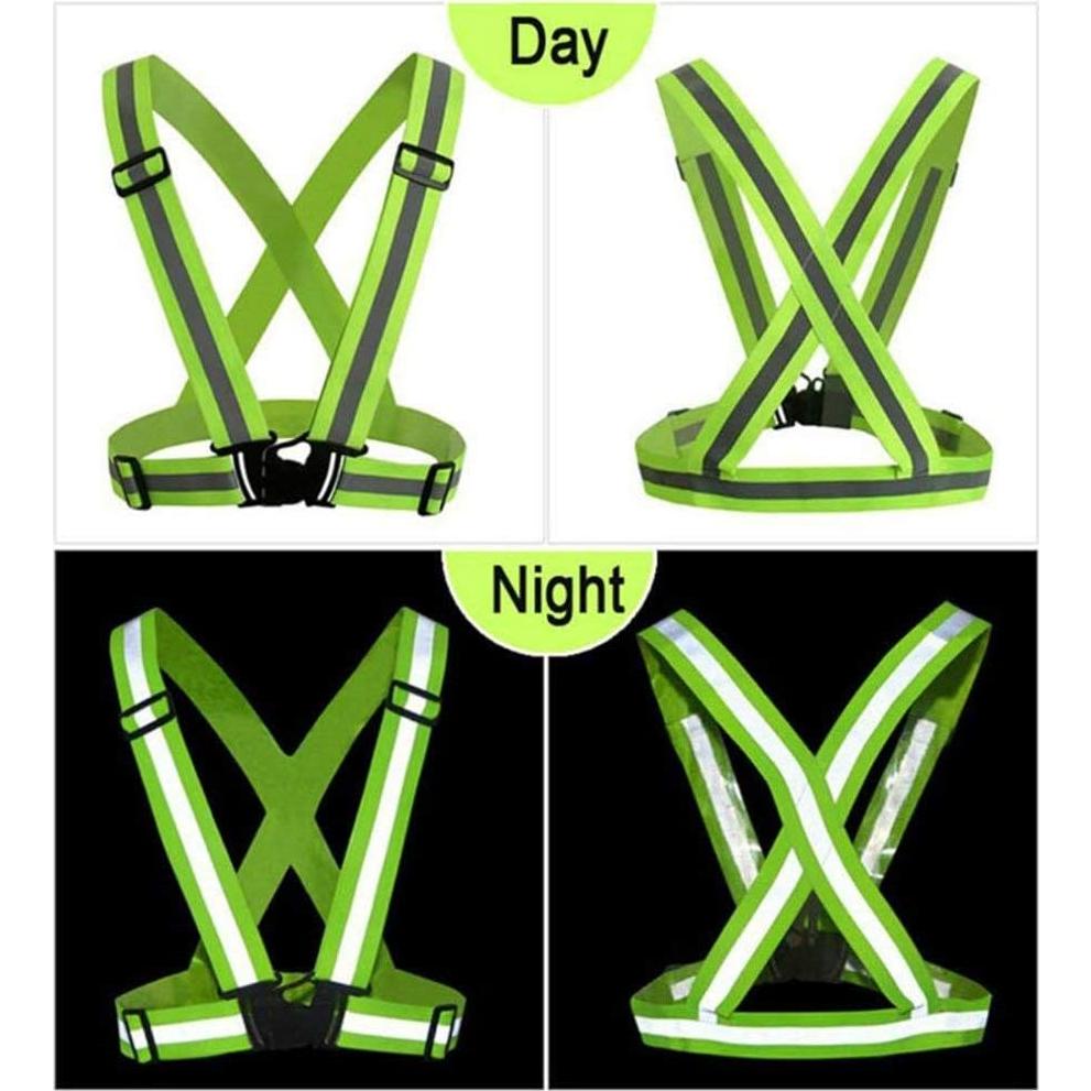 Chaleco Reflectante AISIBO Ajustable Alta Visibilidad Verde