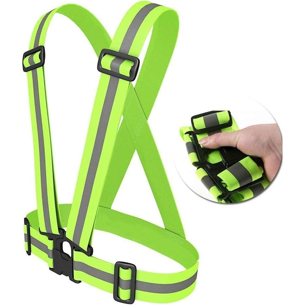 Chaleco Reflectante AISIBO Ajustable Alta Visibilidad Verde