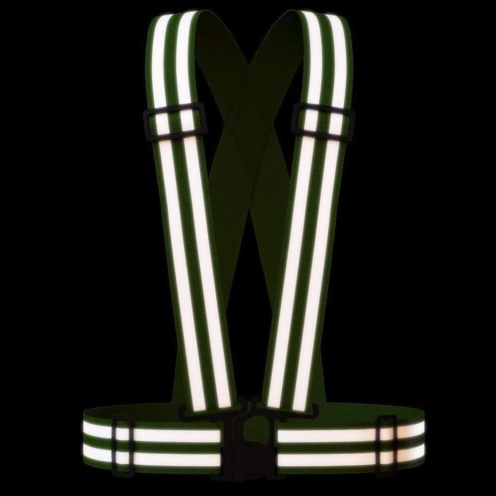 Chaleco Reflectante AISIBO Ajustable Alta Visibilidad Verde